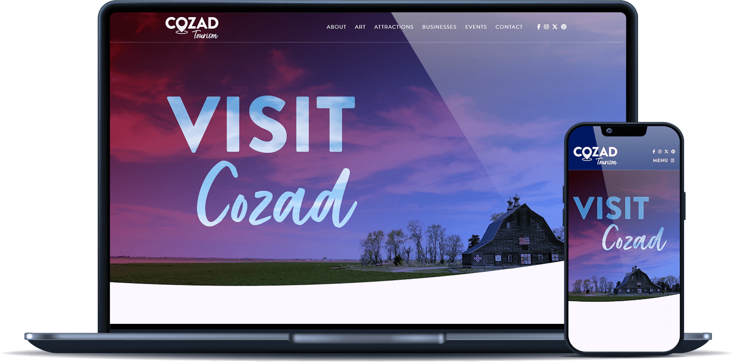 Cozad Tourism desktop and mobile sites